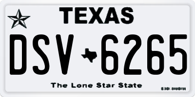TX license plate DSV6265