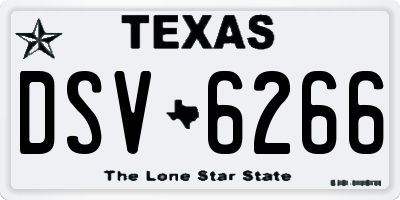 TX license plate DSV6266