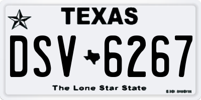 TX license plate DSV6267