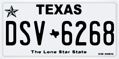 TX license plate DSV6268