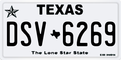 TX license plate DSV6269