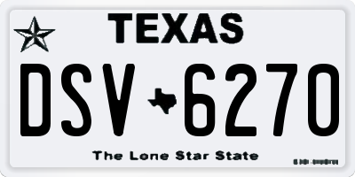 TX license plate DSV6270