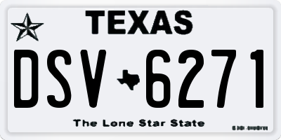 TX license plate DSV6271