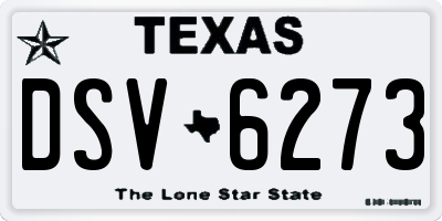 TX license plate DSV6273