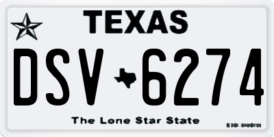 TX license plate DSV6274