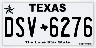 TX license plate DSV6276