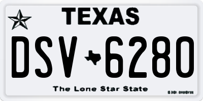 TX license plate DSV6280