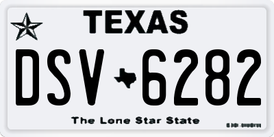 TX license plate DSV6282