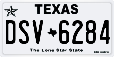 TX license plate DSV6284