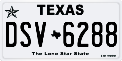 TX license plate DSV6288