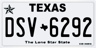 TX license plate DSV6292