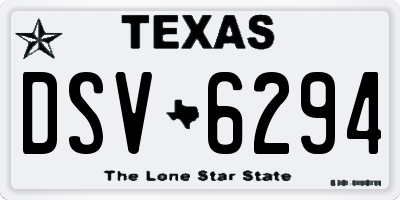 TX license plate DSV6294