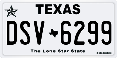 TX license plate DSV6299