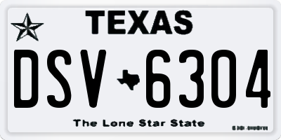 TX license plate DSV6304