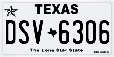 TX license plate DSV6306