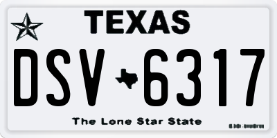 TX license plate DSV6317