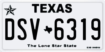 TX license plate DSV6319