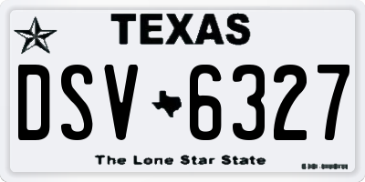 TX license plate DSV6327