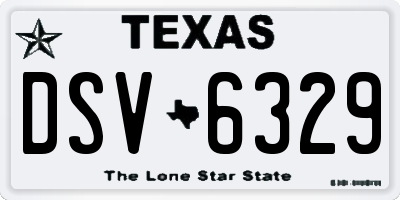 TX license plate DSV6329