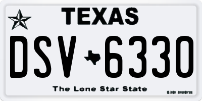 TX license plate DSV6330