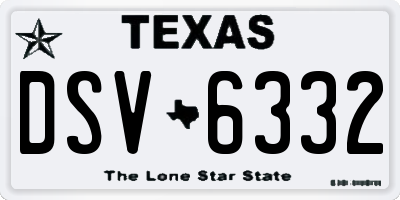 TX license plate DSV6332