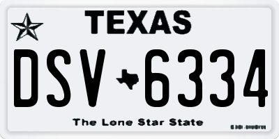 TX license plate DSV6334