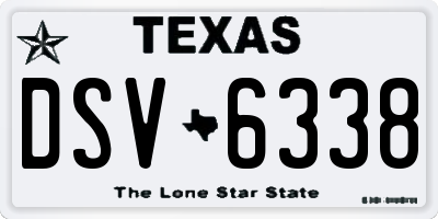 TX license plate DSV6338
