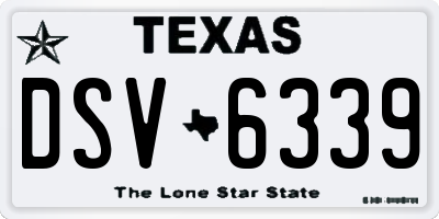 TX license plate DSV6339