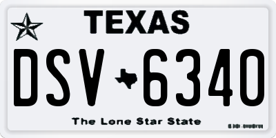 TX license plate DSV6340