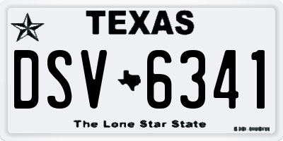TX license plate DSV6341