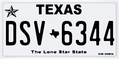 TX license plate DSV6344