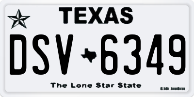 TX license plate DSV6349