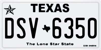 TX license plate DSV6350
