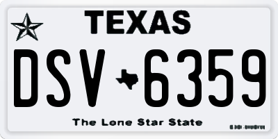 TX license plate DSV6359
