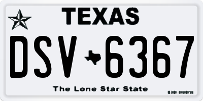 TX license plate DSV6367