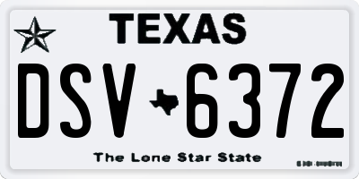TX license plate DSV6372