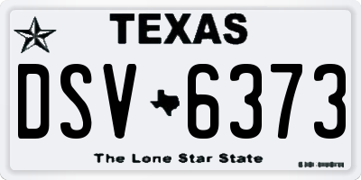 TX license plate DSV6373