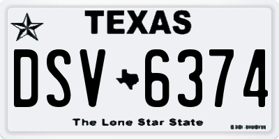TX license plate DSV6374