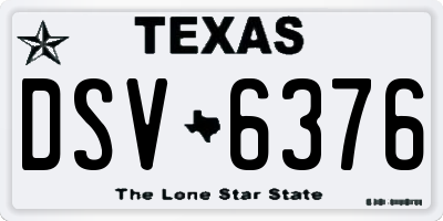 TX license plate DSV6376