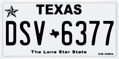 TX license plate DSV6377