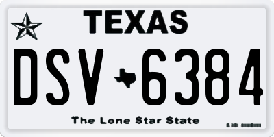 TX license plate DSV6384