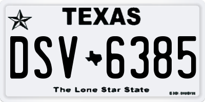 TX license plate DSV6385