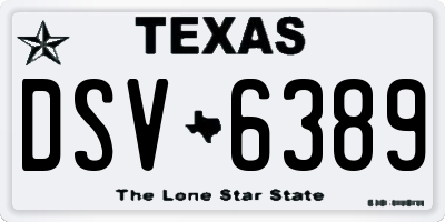 TX license plate DSV6389