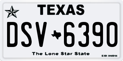 TX license plate DSV6390