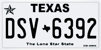 TX license plate DSV6392