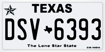 TX license plate DSV6393