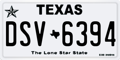 TX license plate DSV6394