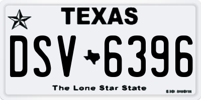 TX license plate DSV6396