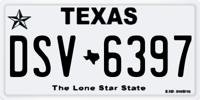 TX license plate DSV6397