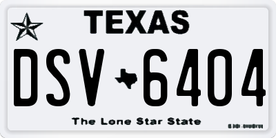 TX license plate DSV6404